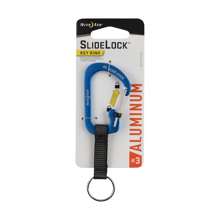Nite Ize 2023 Nite Ize Slidelock Key Ring Aluminum, Blue NIT-CSLAW3-03-R6